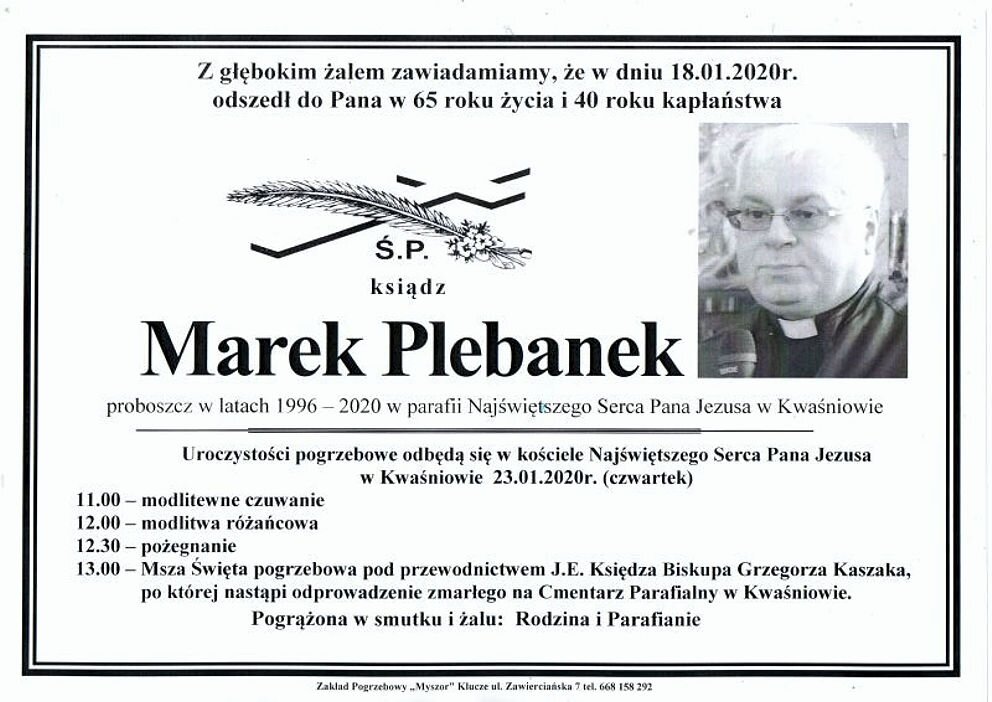 Z diecezji: pogrzeb ks. Plebanka